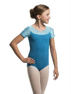 Girls Cap Sleeves with Mosaic Mesh - AW114MS G